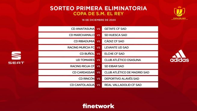 emparejamientos copa del rey