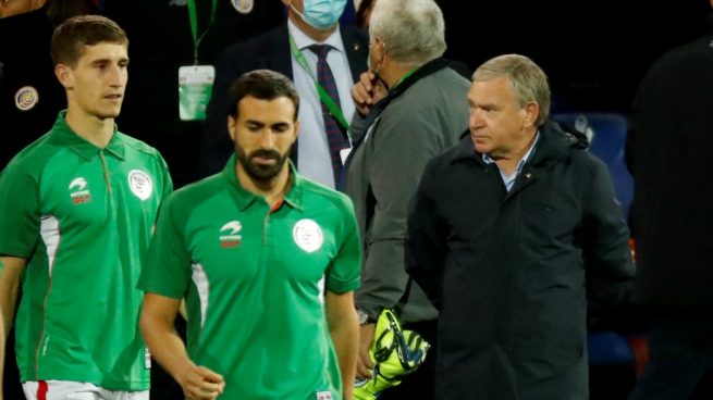 Javier Clemente en el último partido de Euskadi.