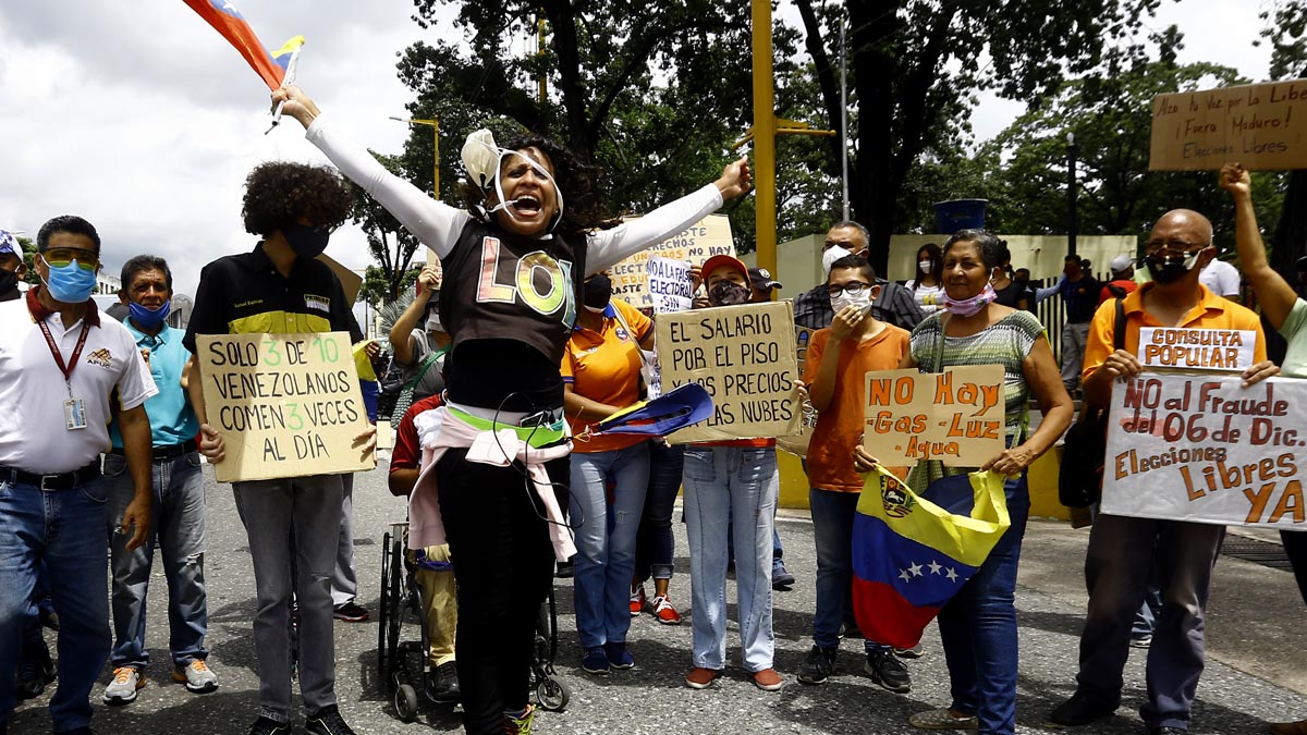 Protestas en Venezuela contra el régimen de Nicolás Maduro. Foto: EP
