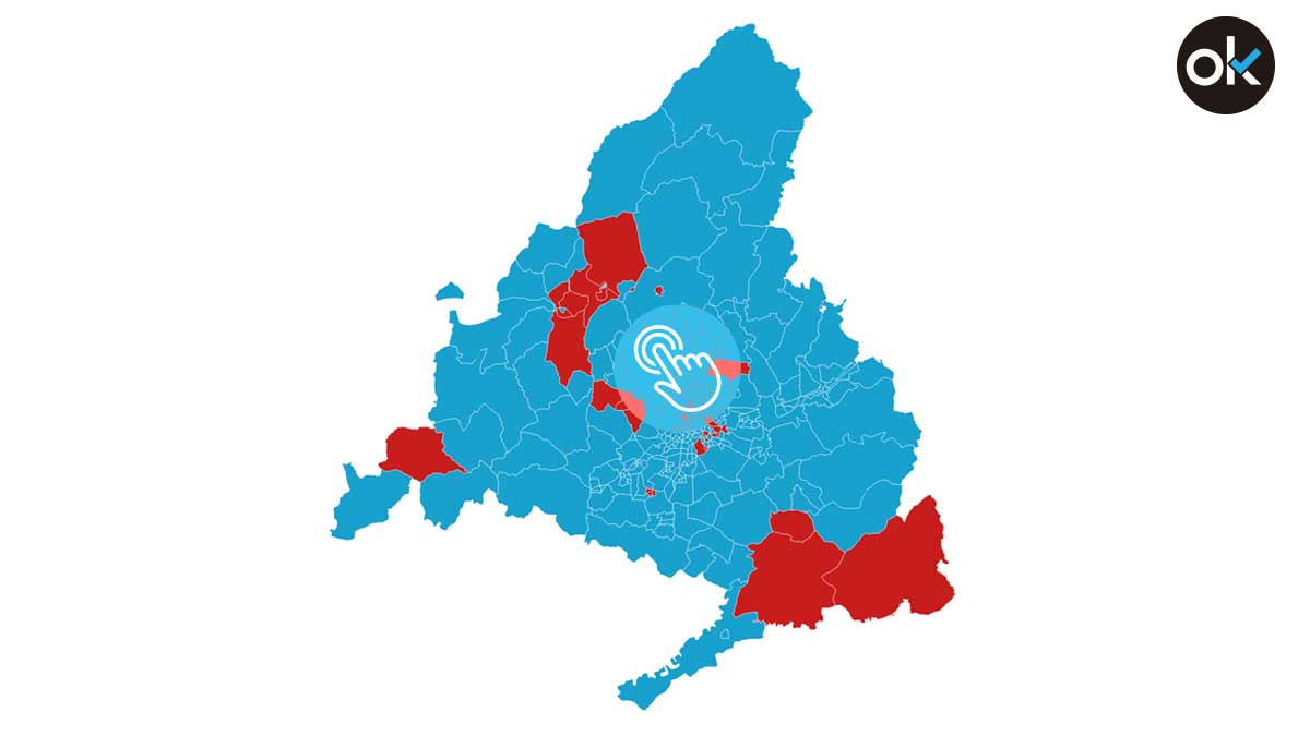 Mapa de restricciones de la Comunidad de Madrid.