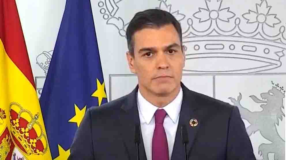 El presidente Pedro Sánchez en rueda de prensa.