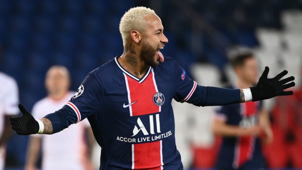 Neymar celebra un gol con el PSG. (AFP)