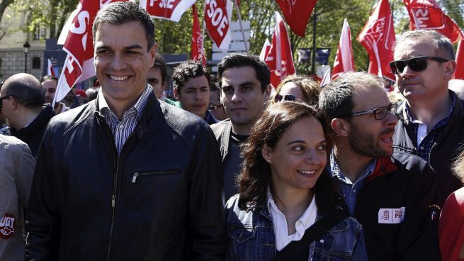 getafe Pedro Sánchez junto a la alcaldesa socialista, Sara Hernández. (Foto: EFE)