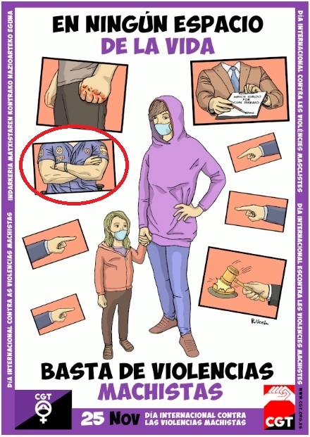 Policía: La CGT incluye un dibujo suyo en un cartel sobre violencia  machista y los agentes estallan