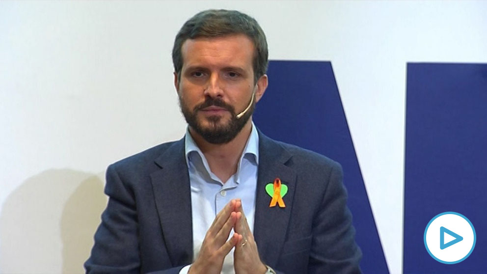 El presidente del PP, Pablo Casado, en un acto en Valencia contra la Ley Celaá