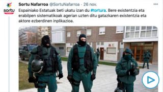 El partido de Otegi pone en la diana a la Guardia Civil en una de sus cuentas oficiales en Twitter.