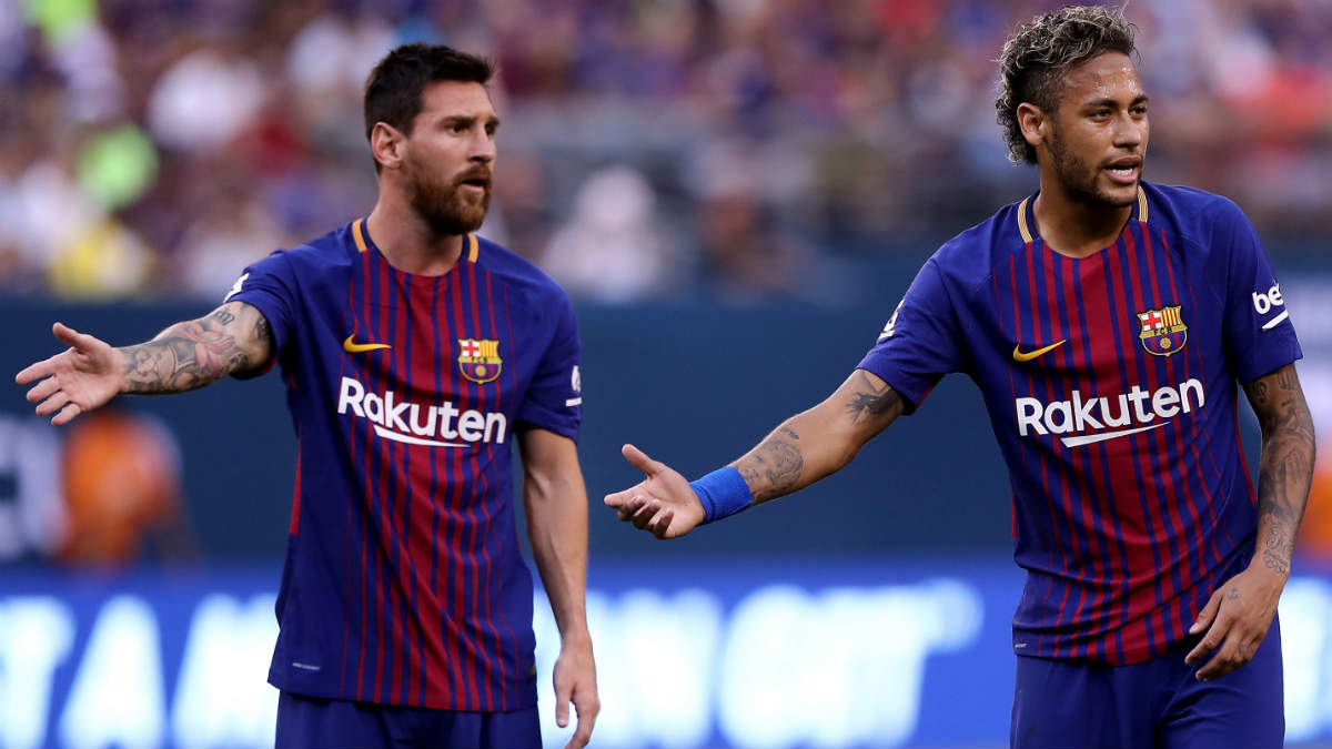 Neymar y Messi, en un partido con el Barcelona. (AFP)