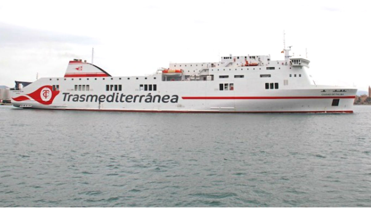 El buque ‘Ciudad de Palma’, cuyo embargo ha logrado levantar Trasmediterránea en 48 horas.
