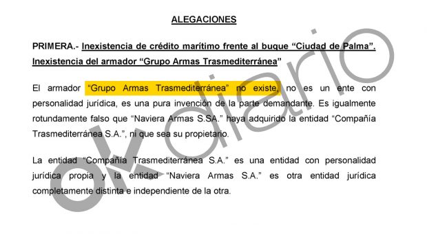 El Grupo Armas Trasmediterránea ha alegado ante el juez que «el Grupo Armas Trasmediterránea no existe».