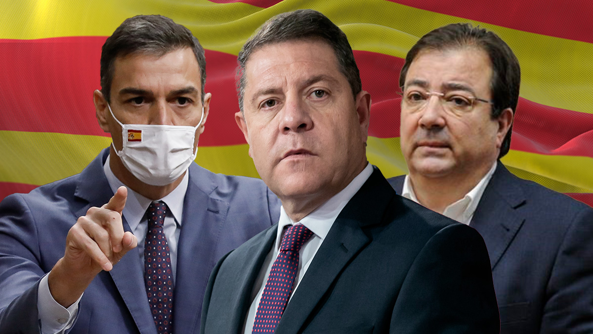 Pedro Sánchez, Emiliano García-Page y Guillermo Fernández Vara.