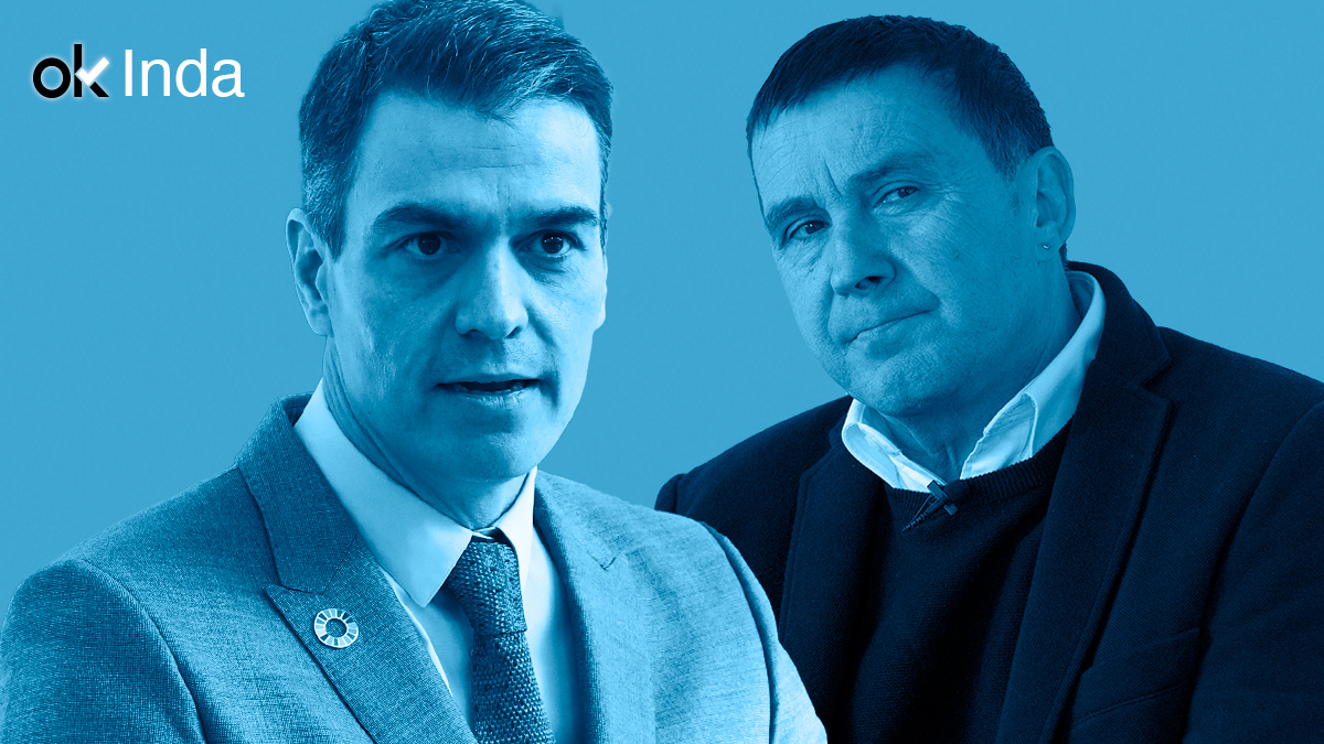 Pedro Sánchez y Arnaldo Otegi.