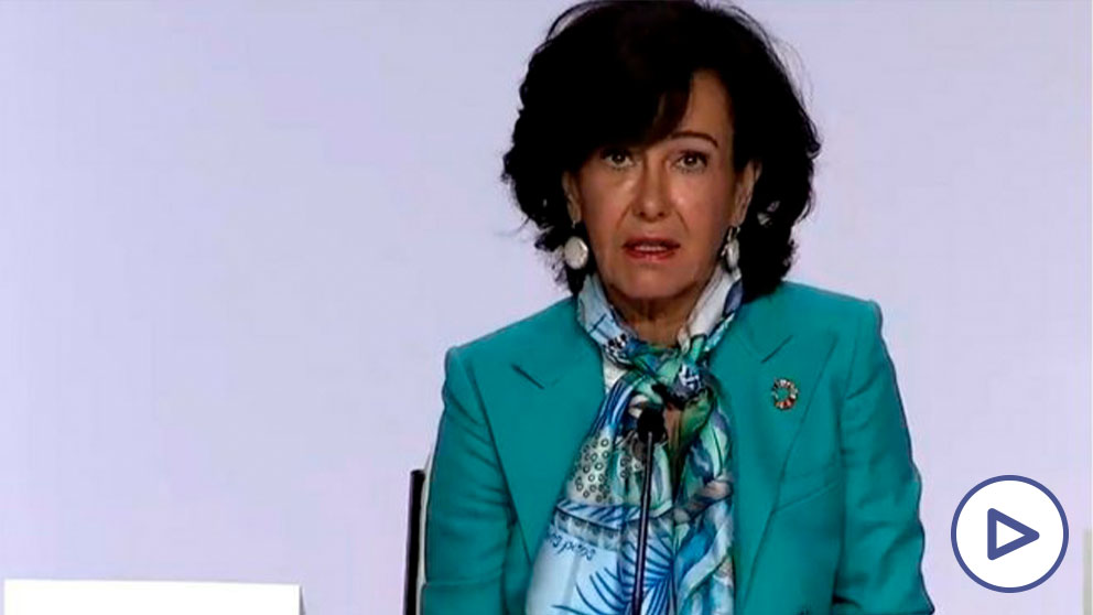 Ana Botín, presidenta de Banco Santander, durante la junta de accionistas de octubre de 2020