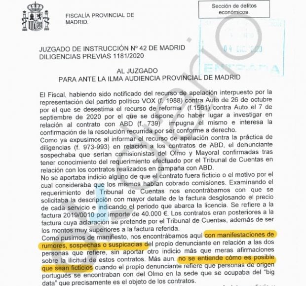 Escrito de la Fiscalía