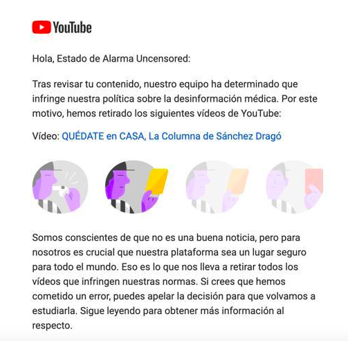 Youtube cierra de nuevo una semana uno de los canales de Javier Negre por un artículo de Sánchez Dragó