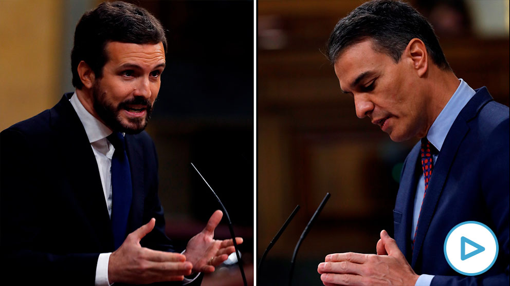 Pablo Casado y Pedro Sánchez en el Congreso