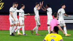 El Getafe celebra un gol ante el Cádiz. (EFE)