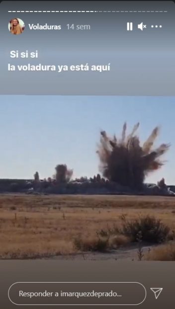 La novia de Canales Rivera comparte vídeos de explosiones en su cuenta de Instagram