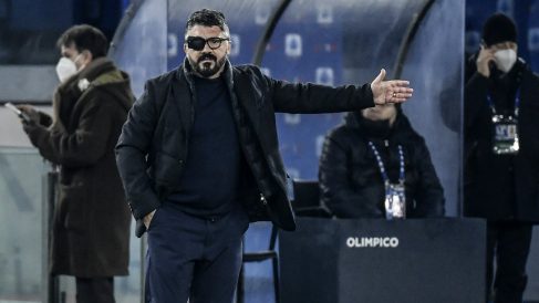 Gattuso, durante un partido del Nápoles. (AFP)