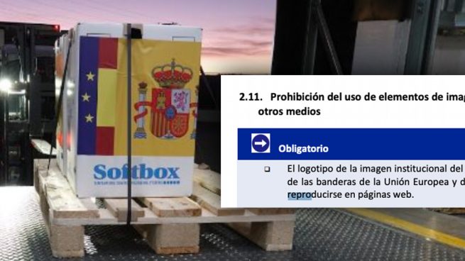 El uso del logo que el Gobierno ha pegado en las primeras vacunas está prohibido según sus propias normas