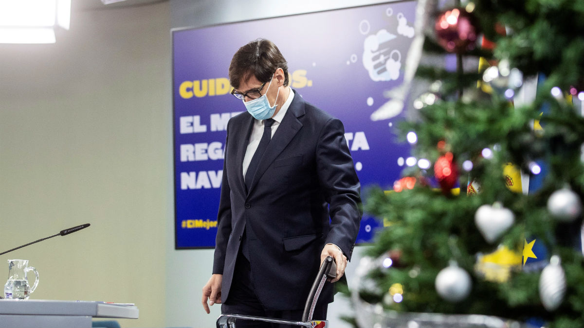 El ministro de Sanidad, Salvador Illa, en una comparecencia. (Foto: Efe)