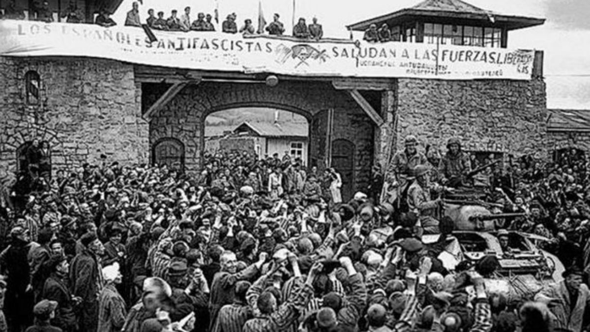 Así recibieron los españoles a las tropas aliadas en la liberación de Mauthausen