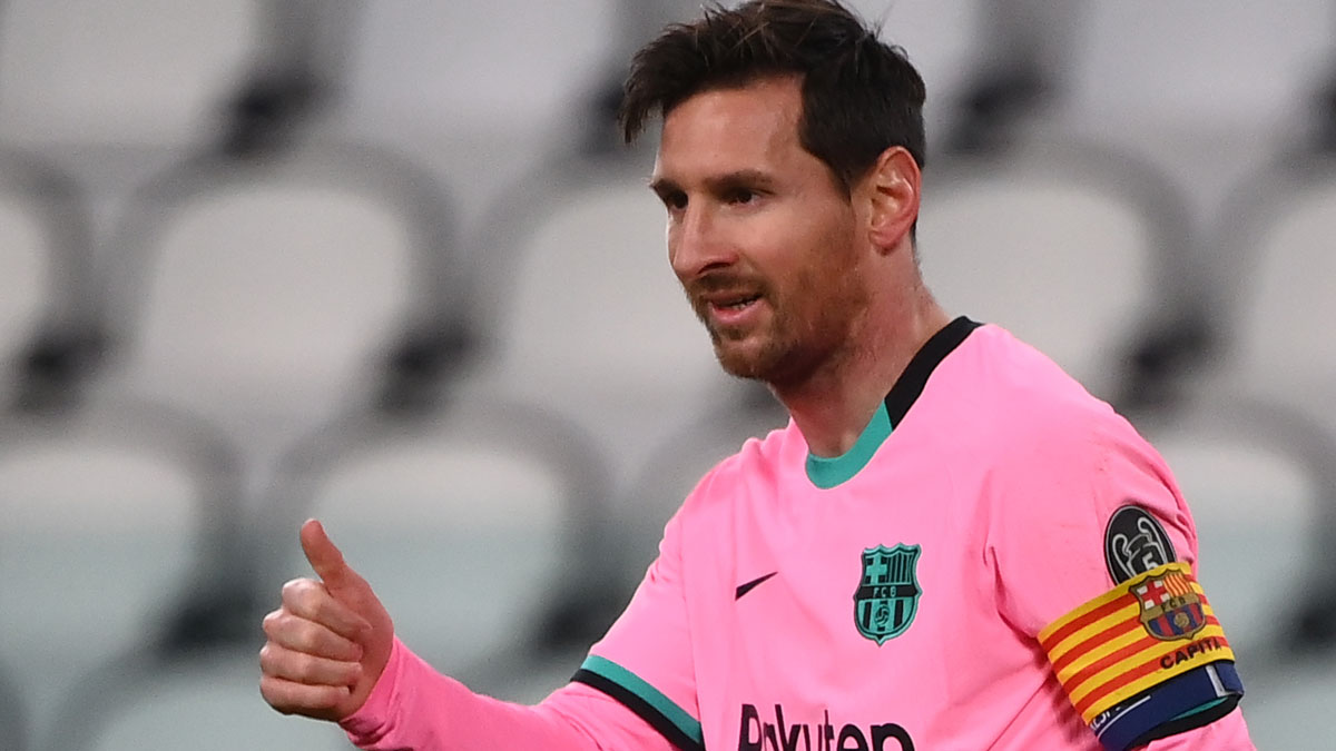 Messi, durante un partido de Champions League (AFP)