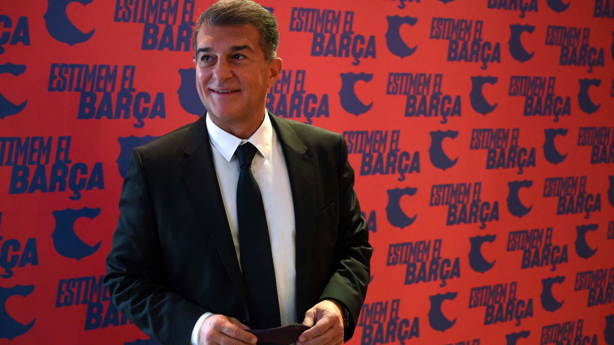 Laporta, durante la presentación de su candidatura a la presidencia del Barcelona (AFP)