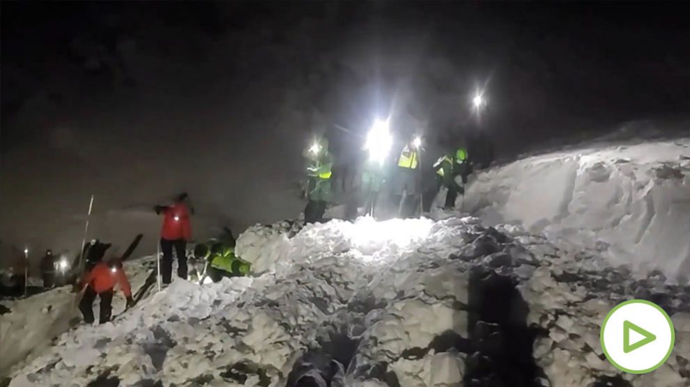Tareas de rescate en San Isidro (Asturias)