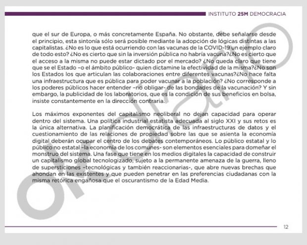 La Fundación de Podemos propone «nacionalizar los sueldos» y que «las industrias sean estatales»