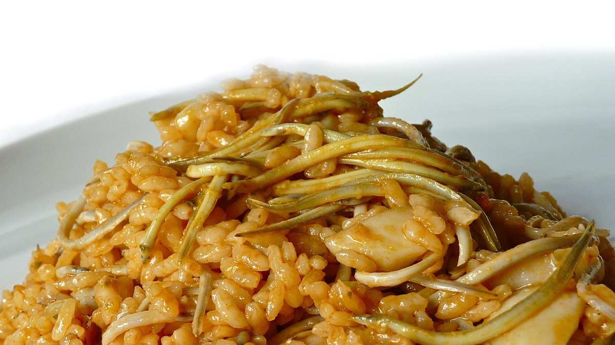 Receta de Arroz con anguriñas y habas frescas