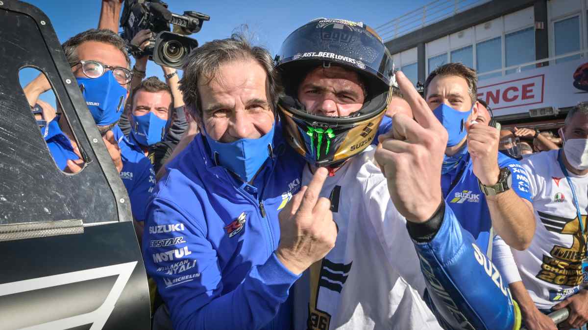 Davide Brivio y Joan Mir. (@JoanMirOfficial)