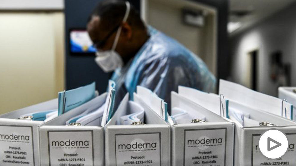 Una imagen del laboratorio donde se prueba la vacuna de Moderna. (AFP)