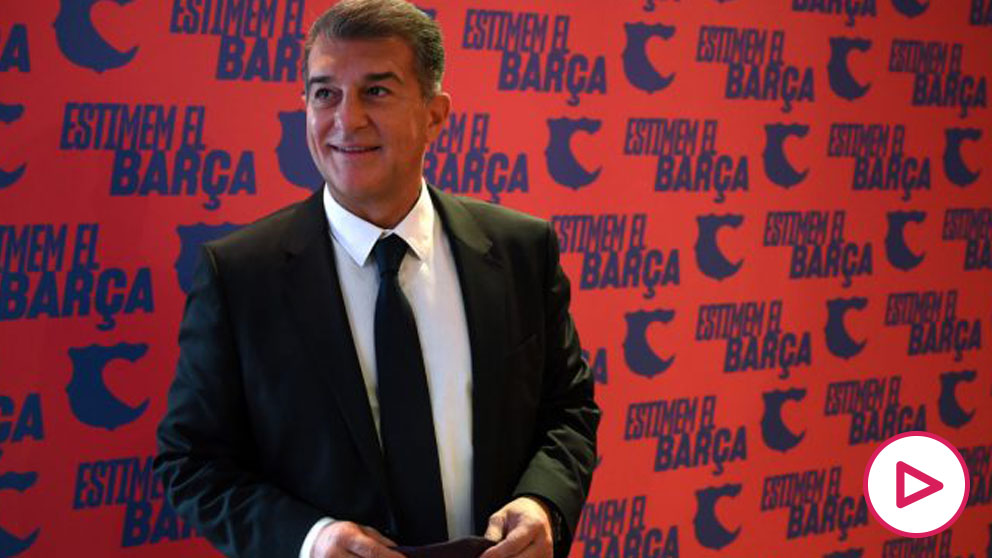 Laporta, durante la presentación de su candidatura a la presidencia del Barcelona (AFP)