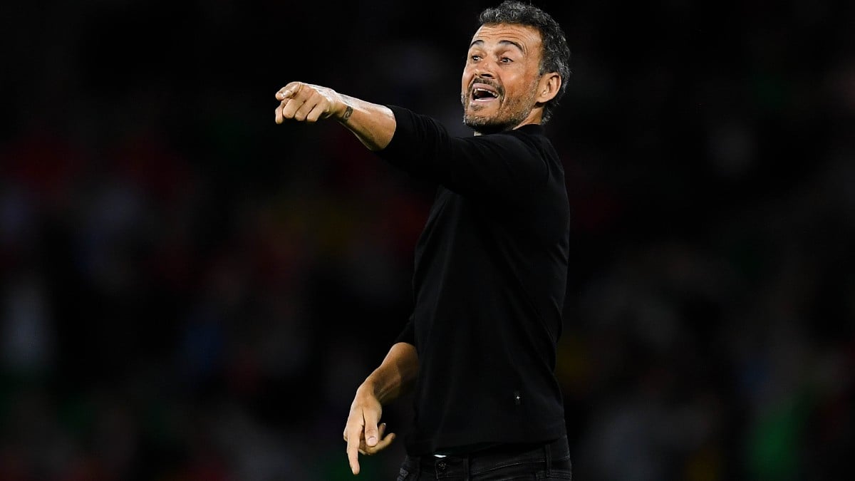 Luis Enrique, durante un partido de la selección. (AFP)