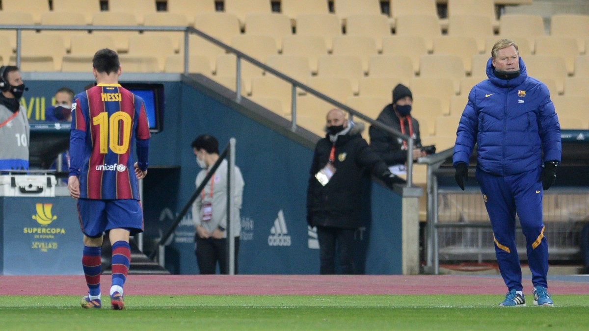 Messi, tras ser expulsado ante el Athletic Club. (AFP)