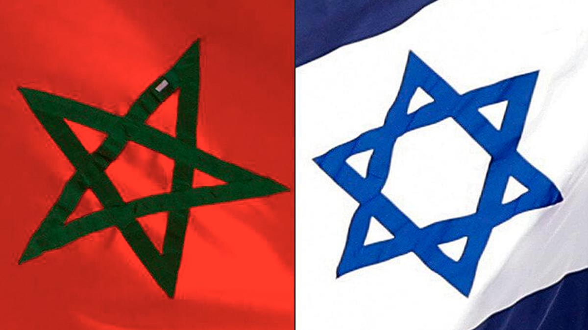 Bandera de Marruecos e Israel