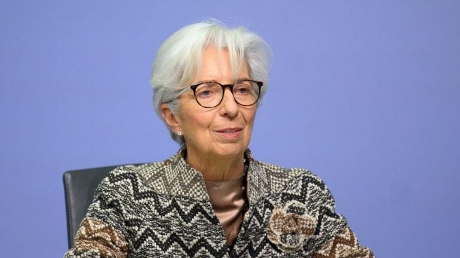 Christine Lagarde, presidenta del BCE, en Fráncfort