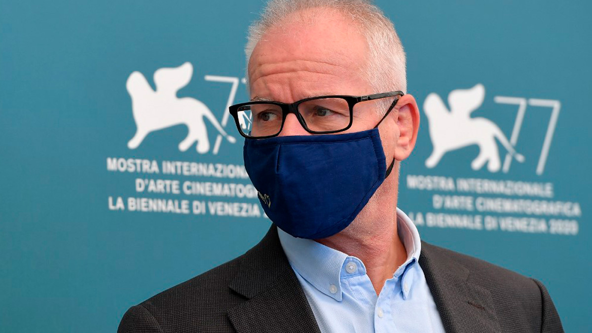 El director del festival internacional de cine de Cannes, Thierry Fremaux, durante la edición de 2020. Foto: AFP