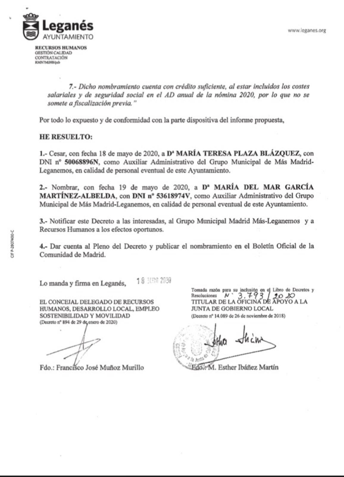 Perfil de Mar García en el Ayuntamiento de Leganés.