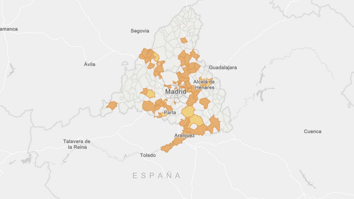Zonas de salud de Madrid con restricciones