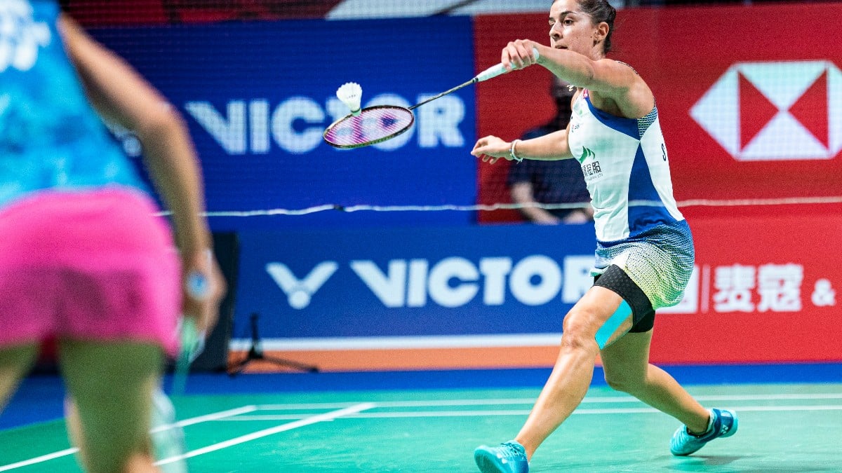 Carolina Marín, durante un partido. (AFP)