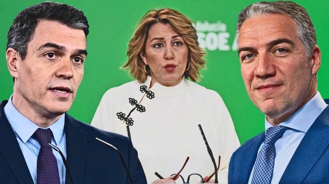 Pedro Sánchez, Susana Díaz y Elías Bendodo.