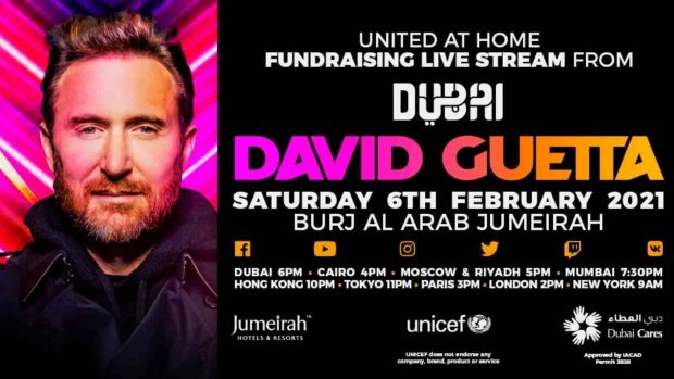 United At Home: David Guetta desde Dubai este sábado 6 de febrero de 2021