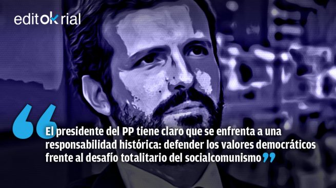 Casado pone el dedo en la llaga: España es una democracia amenazada