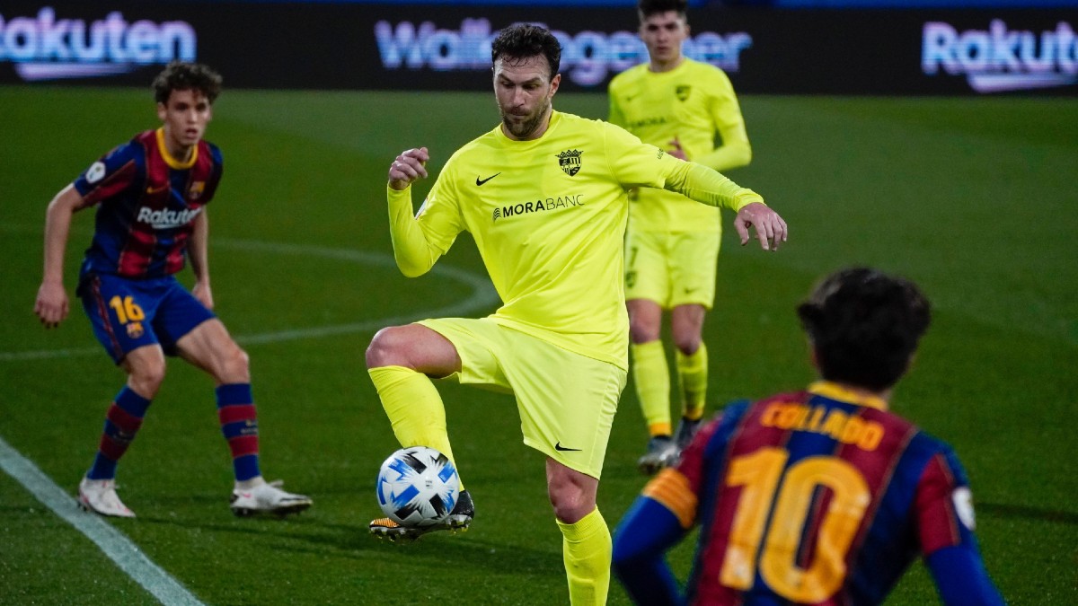 Victor Casadesús, autor del único gol, controla un balón. (@fcandorra)