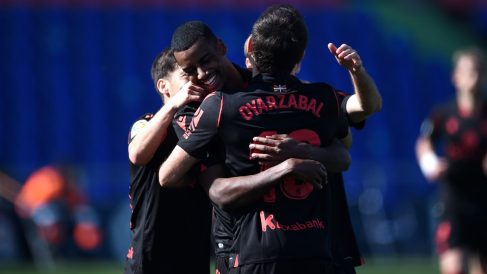 Isak celebra su gol en el Getafe-Real Sociedad. (Getty)