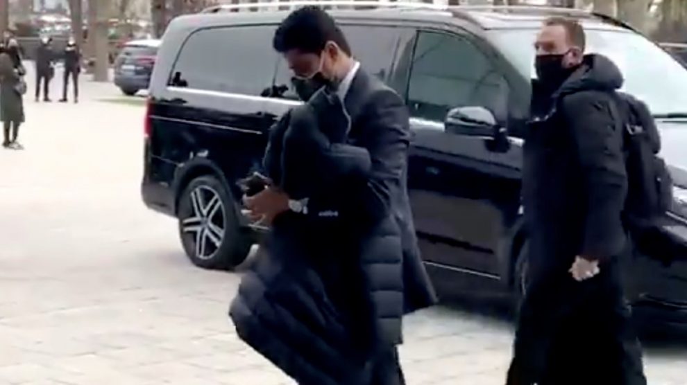 Al Khelaifi, a su llegada a Barcelona.