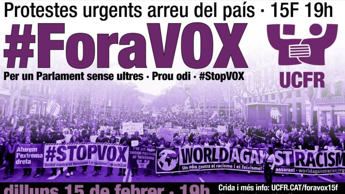 Convocatorias contra Vox en toda Cataluña.