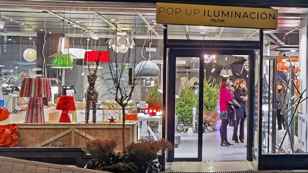 Una imagen de la Pop Up Store de Oliva Iluminación en Madrid.