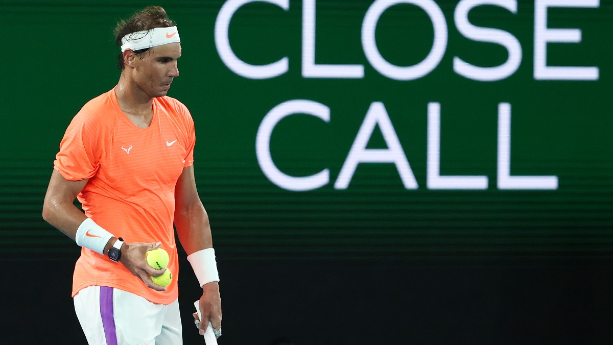 Rafael Nadal, en el partido ante Tsitsipas. (Getty)